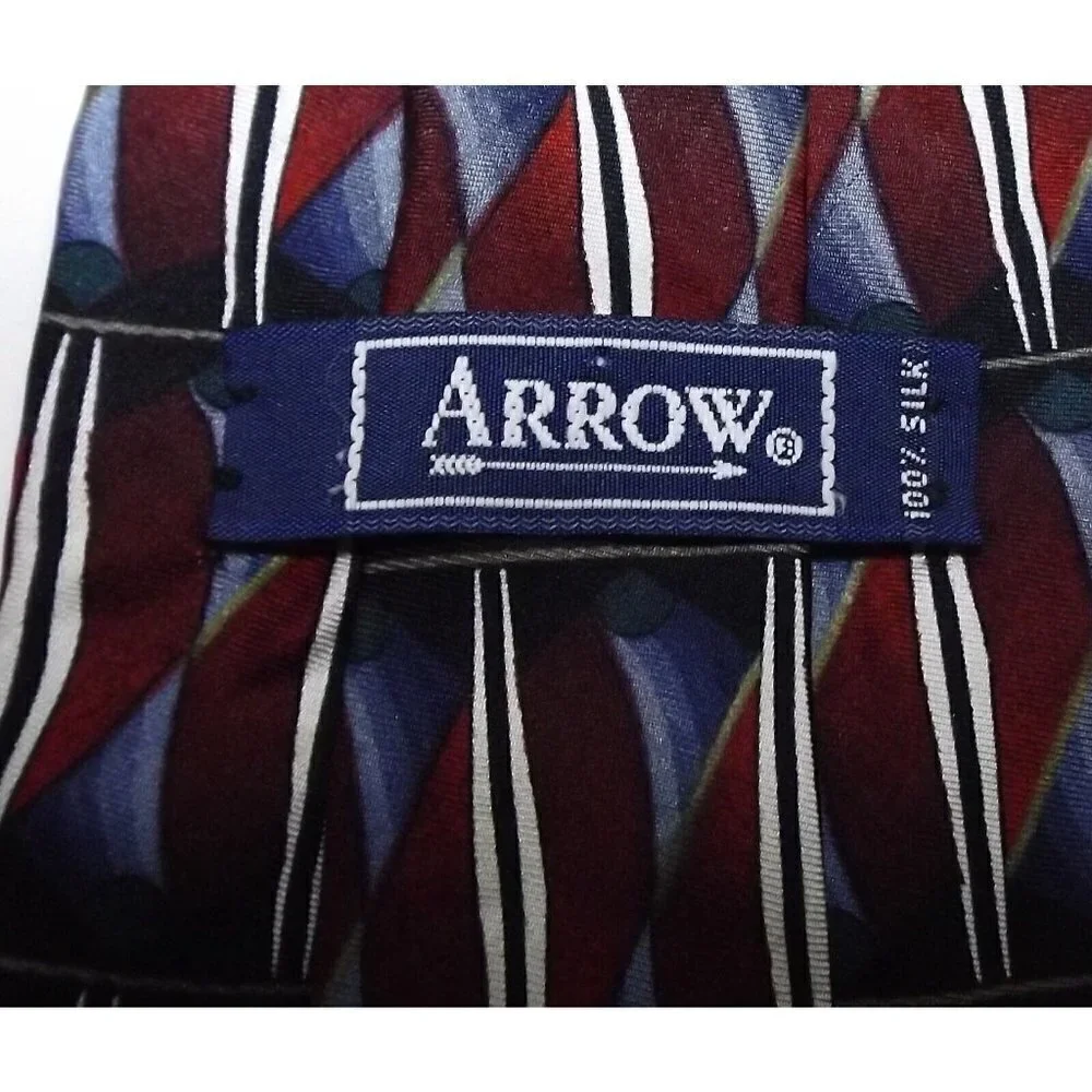 Arrow Men's Silk Tie Geometric Multicolor 59 inches